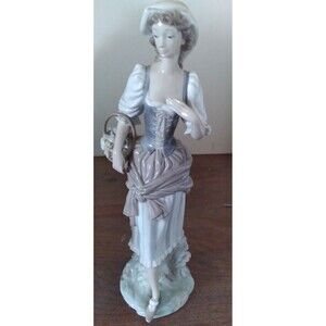Vintage Lladro 4665 GIRL w/ BASKET Country Woman Glazed 1970-81 Rare